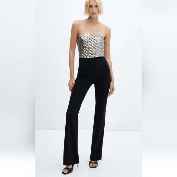 NWT Mango Sequined strapless jumpsuit